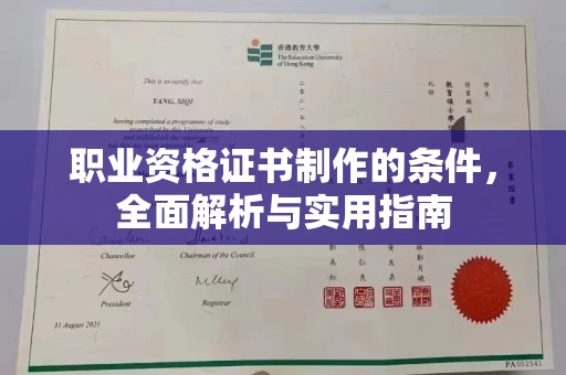 民权职业资格证书制作的条件，全面解析与实用指南